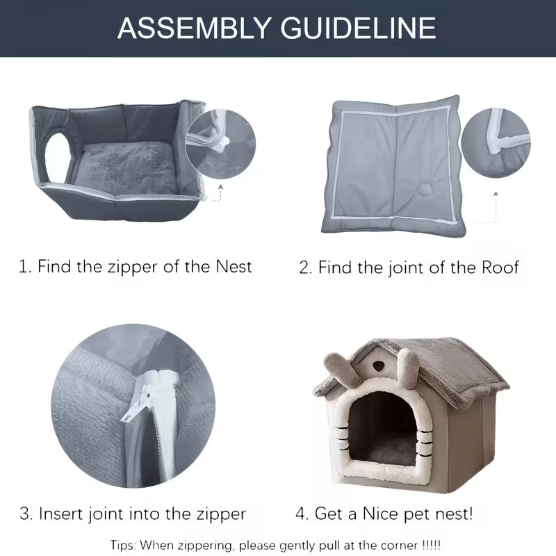 Cozy Pet House for Cats & Dogs - Detachable